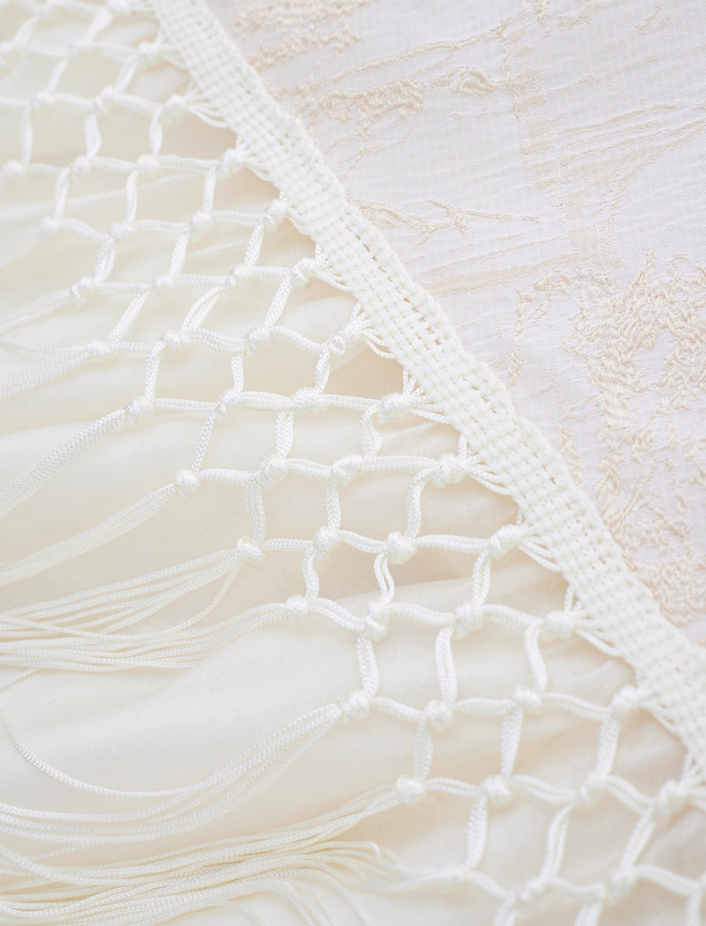 Platinum White Tassel Qipao Maxi Dress