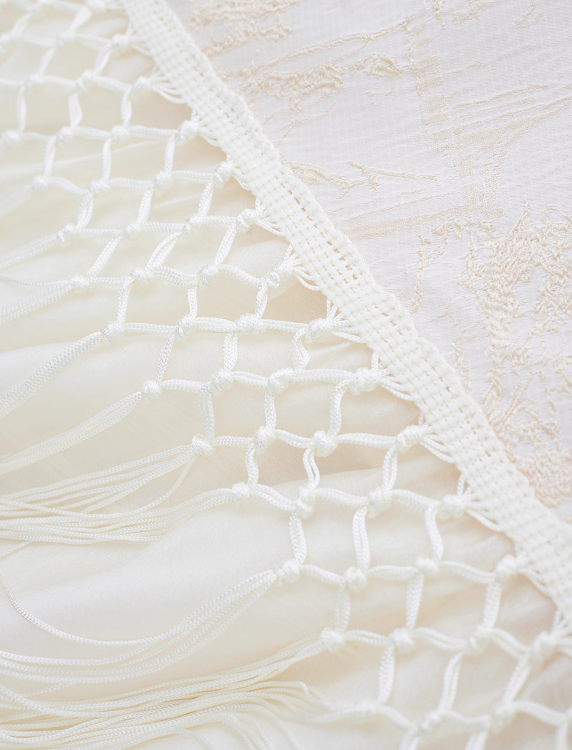 Platinum White Tassel Qipao Maxi Dress