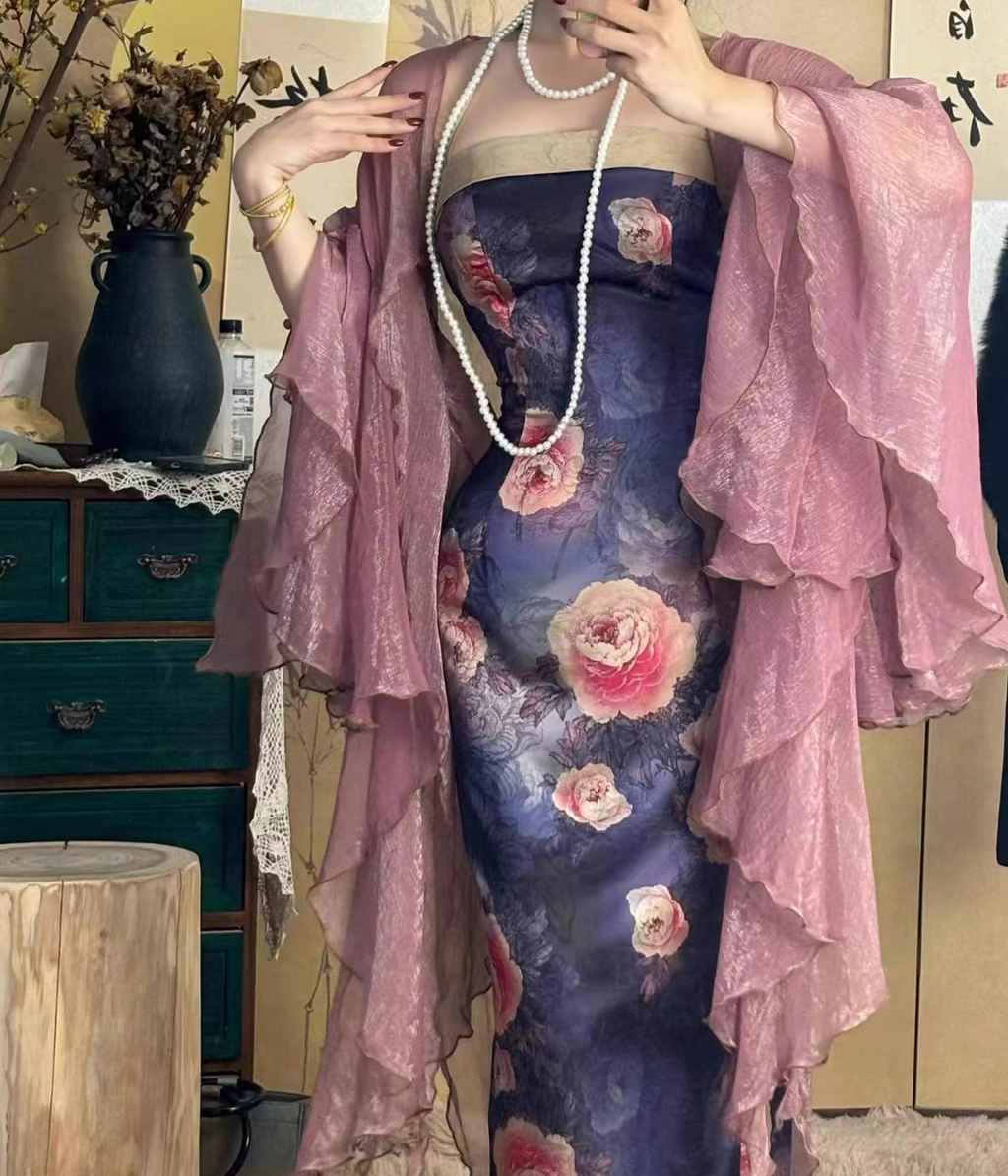 Butterfly Sheer Layered Shawl – Lightweight Flowing Overlay